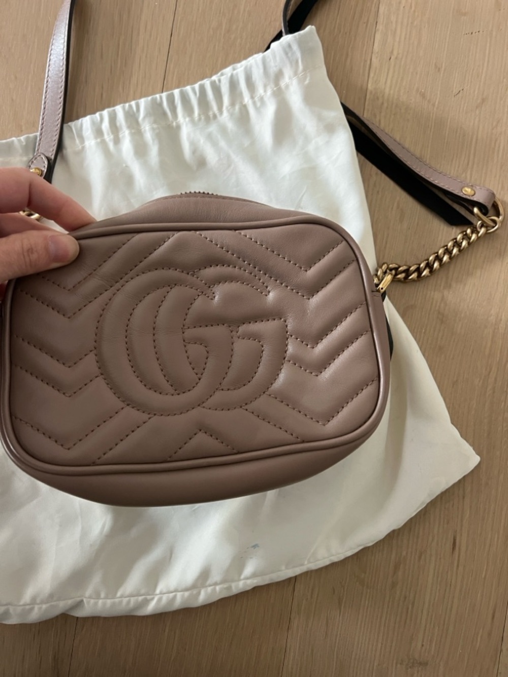 Gucci Marmont mini Leather Camera Bag in rose - Picture 2 of 8